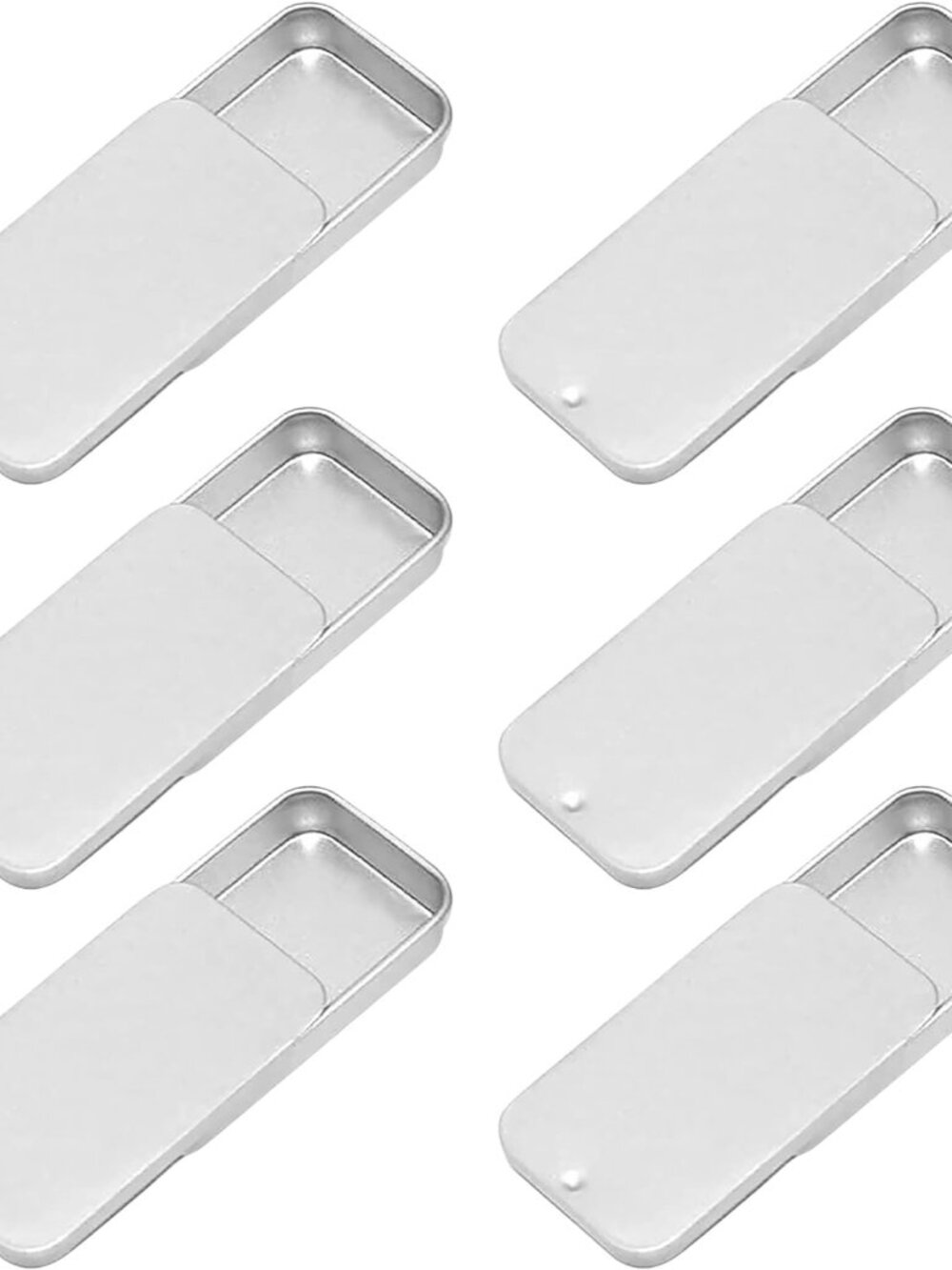 Empty Slide Top Tin Containers for Lip Balm, Crafts, Storage Kit - .25oz, 6 Pack